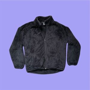 Black faux fur jacket